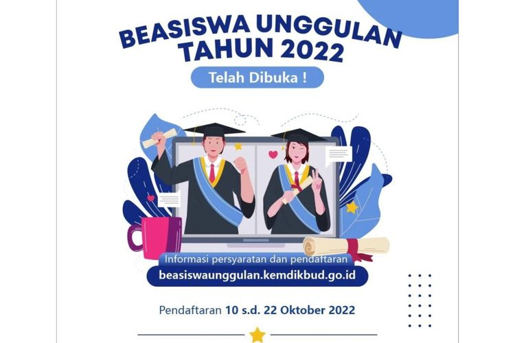 Beasiswa Unggulan Masyarakat Berprestasi 2022 dibuka. 