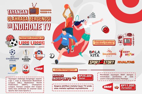 Lewat Channel Usee Sports, Pelanggan IndiHome TV Dapat Nikmati Program Olahraga Berkualitas