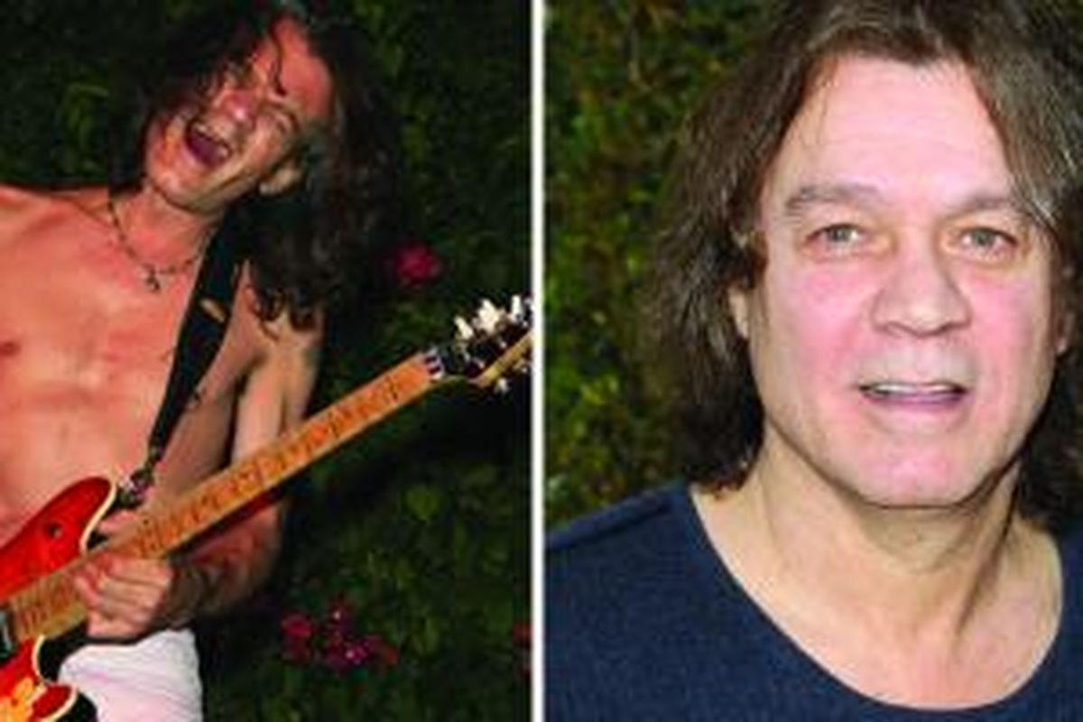 (Kiri) Eddie Van Halen saat tampil dalam salah satu acara musik di California 19 Juli 2006. (Kanan) Eddie Van Halen saat menghadiri sebuah acara di California 10 Maret 2013. 