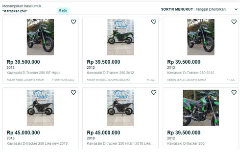 Cek Pasaran Harga Seken Kawasaki D-Tracker 250