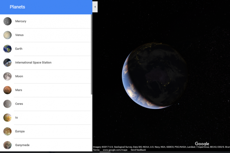 Bisa Menjelajah Tata Surya Lewat Google Maps