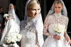 Gaun Pernikahan Miliaran Rupiah Nicky Hilton Tersangkut Roda Mobil