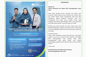 Rekrutmen BPJS Ketenagakerjaan 2026 Dibuka, Ini Posisi dan Cara Daftarnya