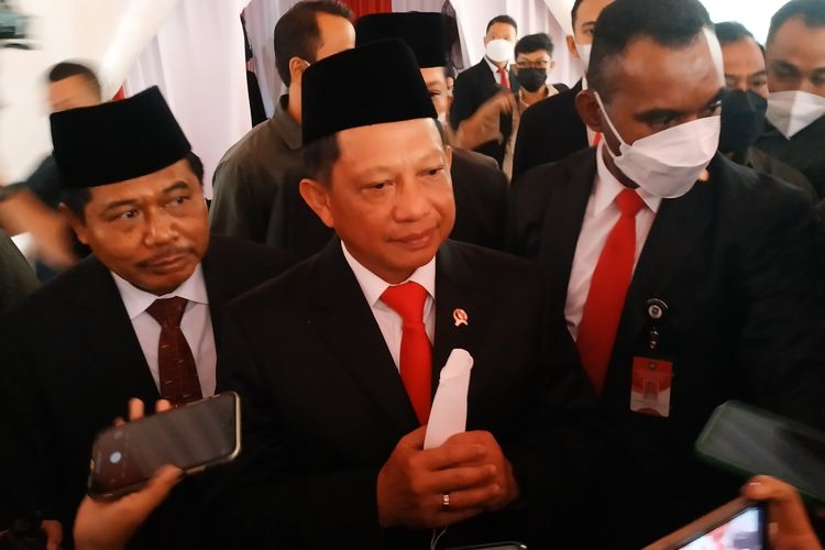 Menteri Dalam Negeri (Mendagri) Tito Karnavian selepas peresmian 3 provinsi baru Papua, Jumat (11/11/2022).