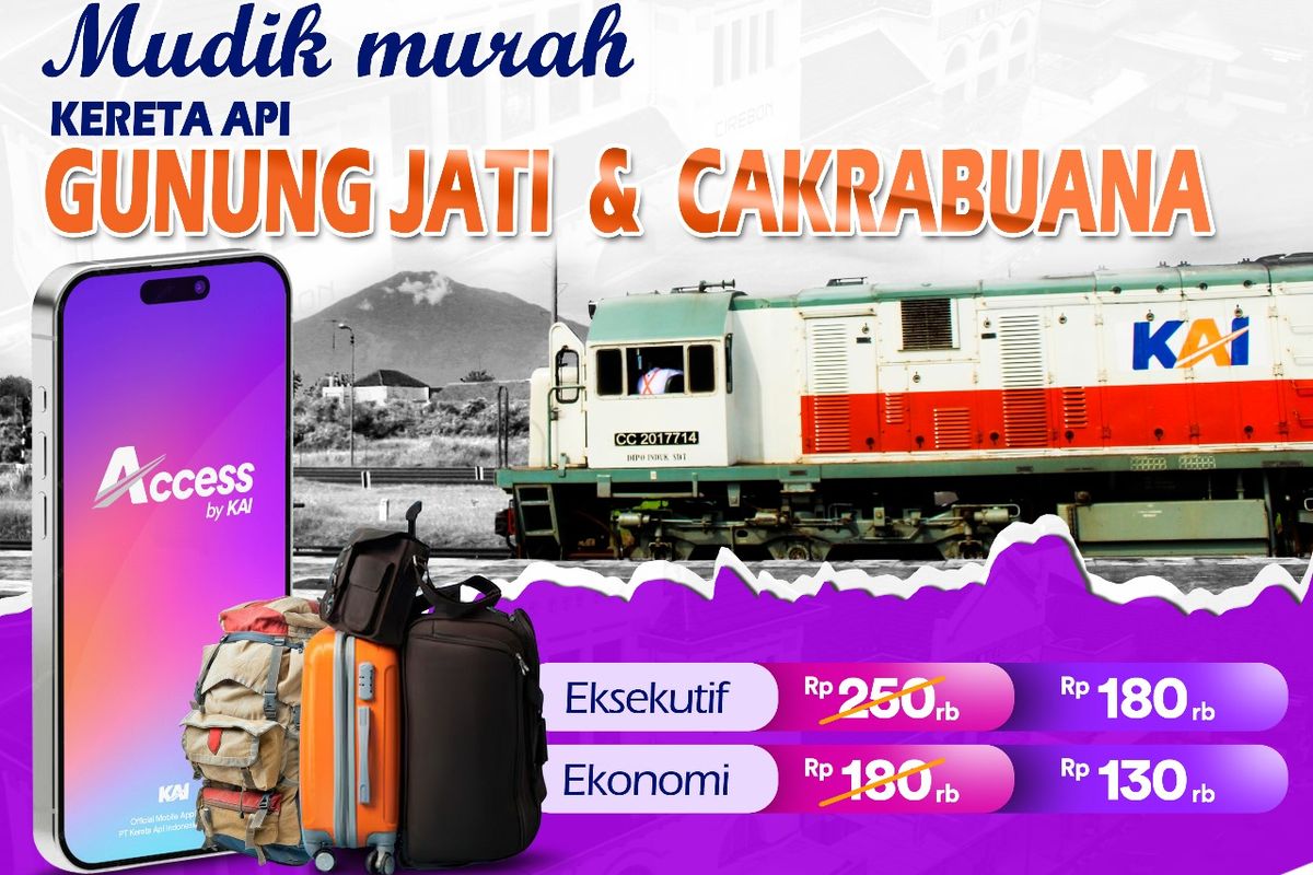 KAI memberikan diskon tarif hingga 25 persen bagi pelanggan Kereta Api (KA) Cakrabuana dan KA Gunung Jati.