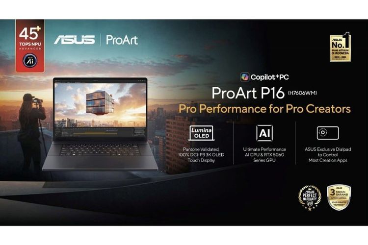 Spesifikasi ASUS ProArt P16. 