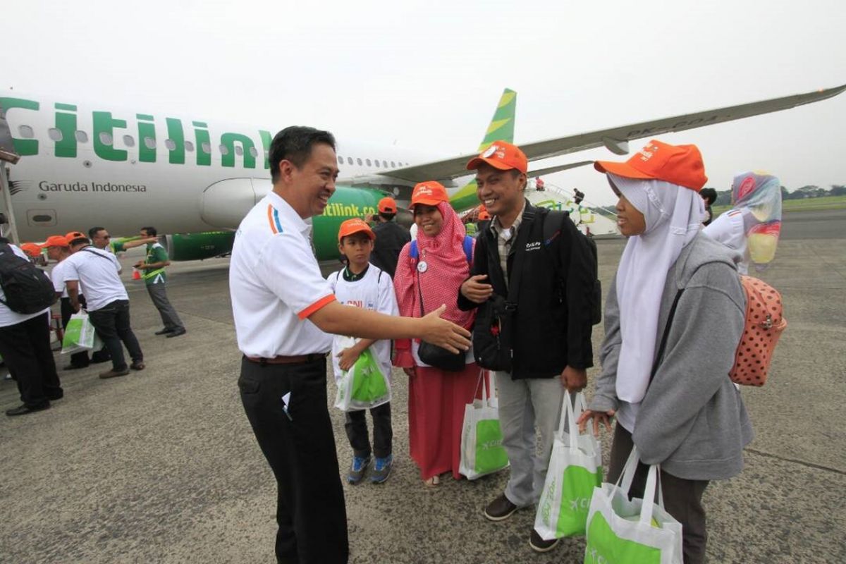 Peserta mudik gratis BNI akan terbang menggunakan pesawat Citilink, Rabu (21/6/2017).