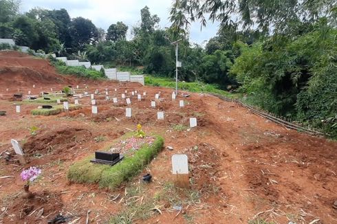 Kawasan Makam Khusus Jenazah Pasien Covid-19 di TPU Jombang Longsor Imbas Hujan Deras