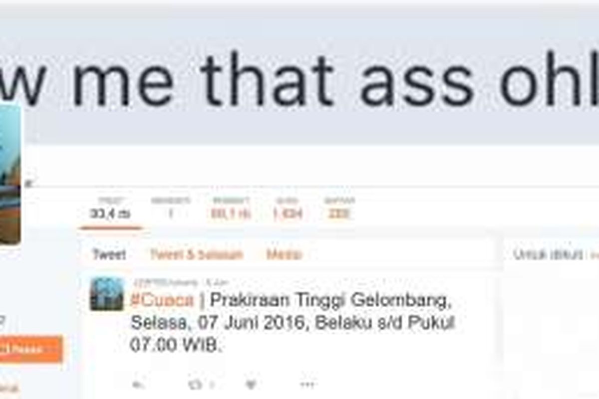 Tampilan akun twitter BPBD DKI Jakarta yang diretas
