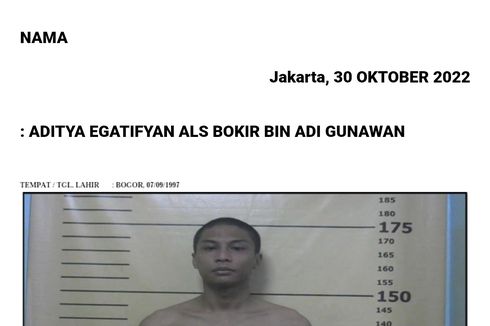 Ini Foto Aditya Egatifyan Alias Bokir, Bandar Narkoba yang Kabur dari Lapas Cipinang