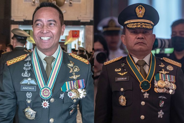ARSIP FOTO: Panglima TNI Jenderal Andika Perkasa ( kiri) dan Kepala Staf Angkatan Darat Jenderal TNI Dudung Abdurachman (kanan).