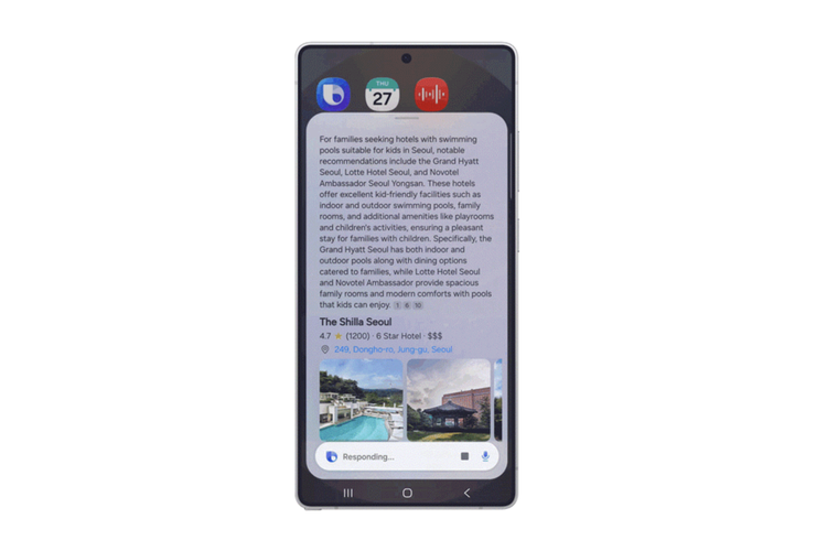 Ilustrasi Bixby versi baru yang bisa melakukan pencarian langsung di internet untuk diberikan kepada pengguna