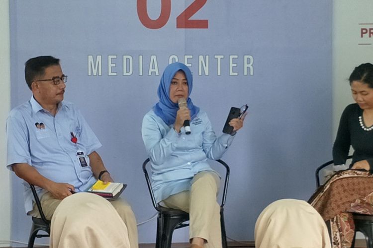 Juru bicara Badan Pemenangan Nasional pasangan Prabowo Subianto-Sandiaga Uno (BPN) Siane Indriani dalam sebuah diskusi di media center pasangan Prabowo-Sandiaga, Jalan Sriwijaya I, Jakarta Selatan, Sabtu (11/1/2019). 