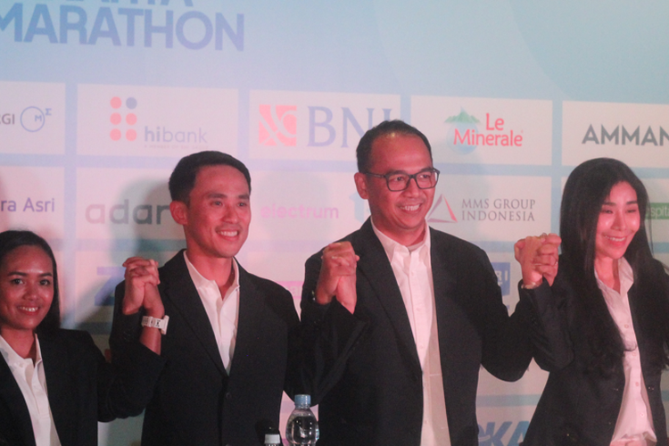Perwakilan panitia pada konferensi pers Jakarta Marathon 2023 pada Kamis (14/9/2023).