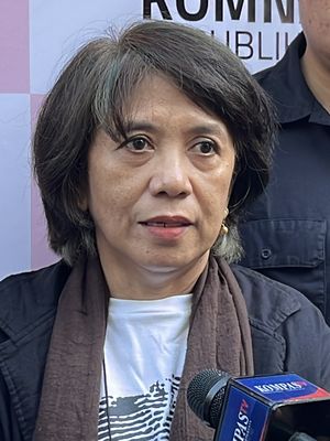 Istri aktivis Hak Asasi Manusia Munir Said Thalib, Suciwati saat ditemui di Kantor Komnas HAM, Jakarta, Jumat (12/5/2023).