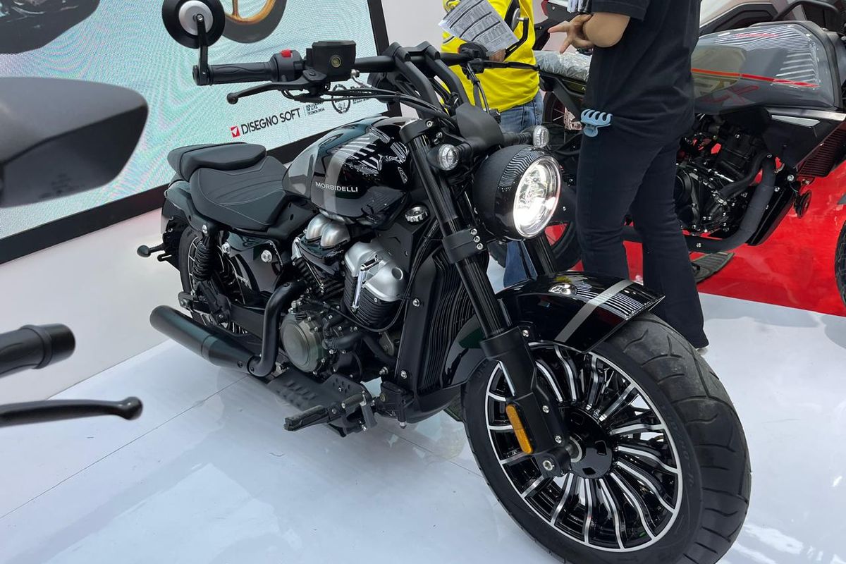 Model andalan di ajang PRJ 2025 adalah Morbidelli C252V, motor cruiser dengan banderol Rp 66,9 juta off the road.