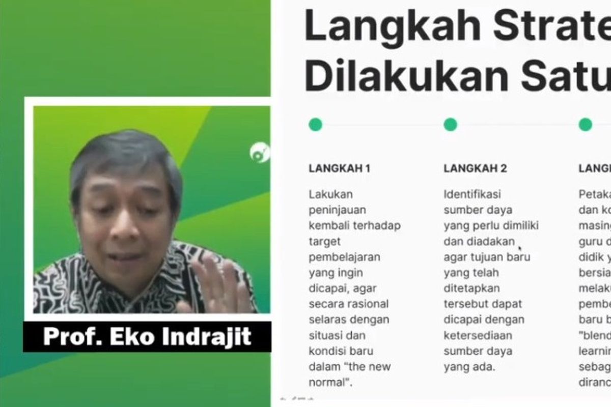 Tangkapan layar webinar gelaran Tanoto Foundation dan Mahir Academy, Selasa (9/6/2020) sore.