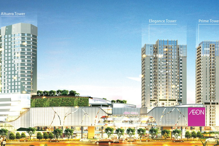 Superblock Southgate terdiri atas tiga tower apartemen, yakni Altuera, Elegance, dan Prime Tower serta dilengkapi dengan pusat perbelanjaan AEON Mall.