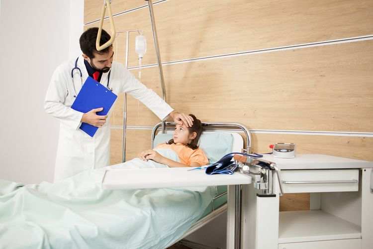 Ilustrasi anak sakit.