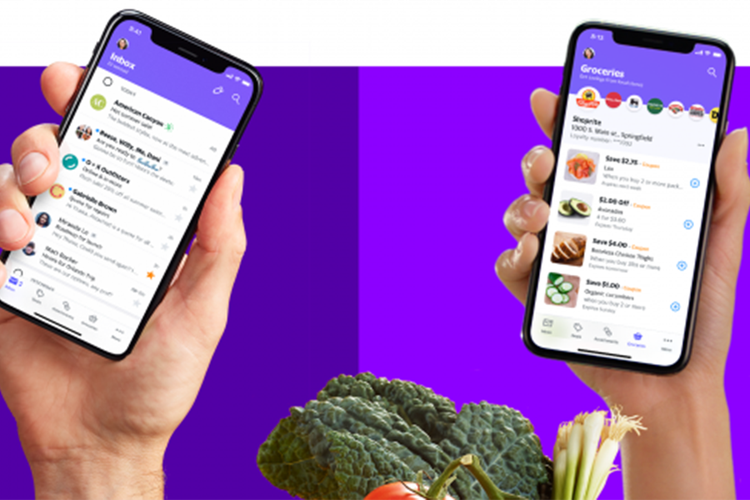 Ilustrasi aplikasi Yahoo Mail versi baru