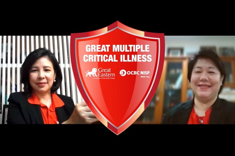 Direktur Bancassurance Great Eastern Life Indonesia Nina Ong dan Wealth Management Head Bank OCBC NISP Juky Mariska meluncurkan Great Multiple Critical Illness secara virtual, Senin (5/7/2021).