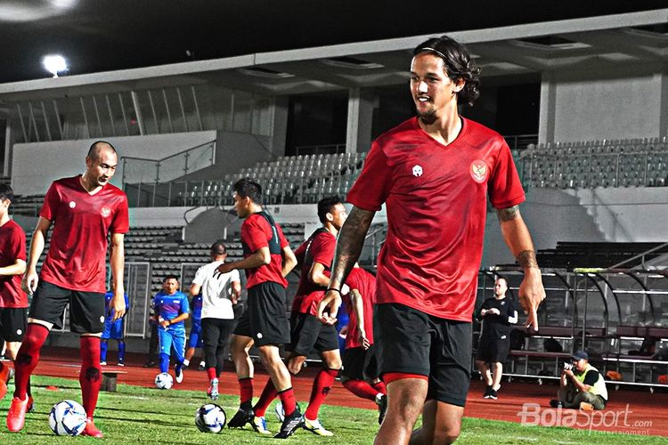 Irfan Bachdim saat mengikuti pemusatan latihan timnas Indonesia asuhan Shin Tae-yong di Stadion Madya, Jumat 14 Februari 2020.