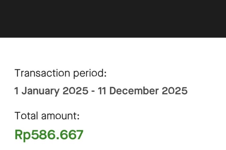 Tampilan total transaksi di Gojek selama setahun dalam Gojek Wrapped 2025 yang ramai dibagikan warganet di medsos.