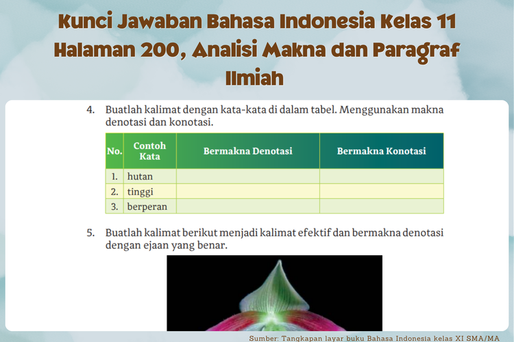 Kunci Jawaban Bahasa Indonesia Kelas 11 Halaman 200, Analisi Makna dan Paragraf Ilmiah 