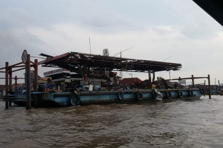 SPBB Sungai Musi yang menjadi lokasi tempat terbakarnya satu kapal jukung yang menyebabkan tujuh warga mengalami luka bakar dan satu karyawan dikabarkan hilang, Kamis (20/12/2018).