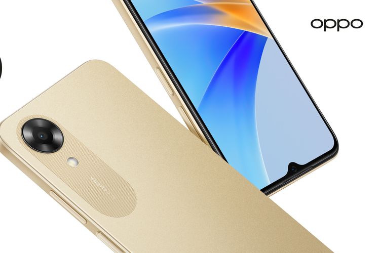 Tampilan Oppo A17k versi Gold