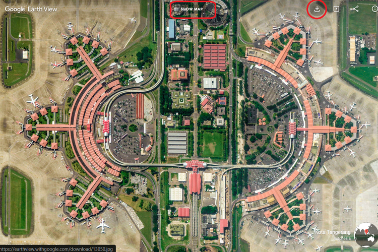 Cara mengunduh gambar dari Google Earth View langkah kedua.
