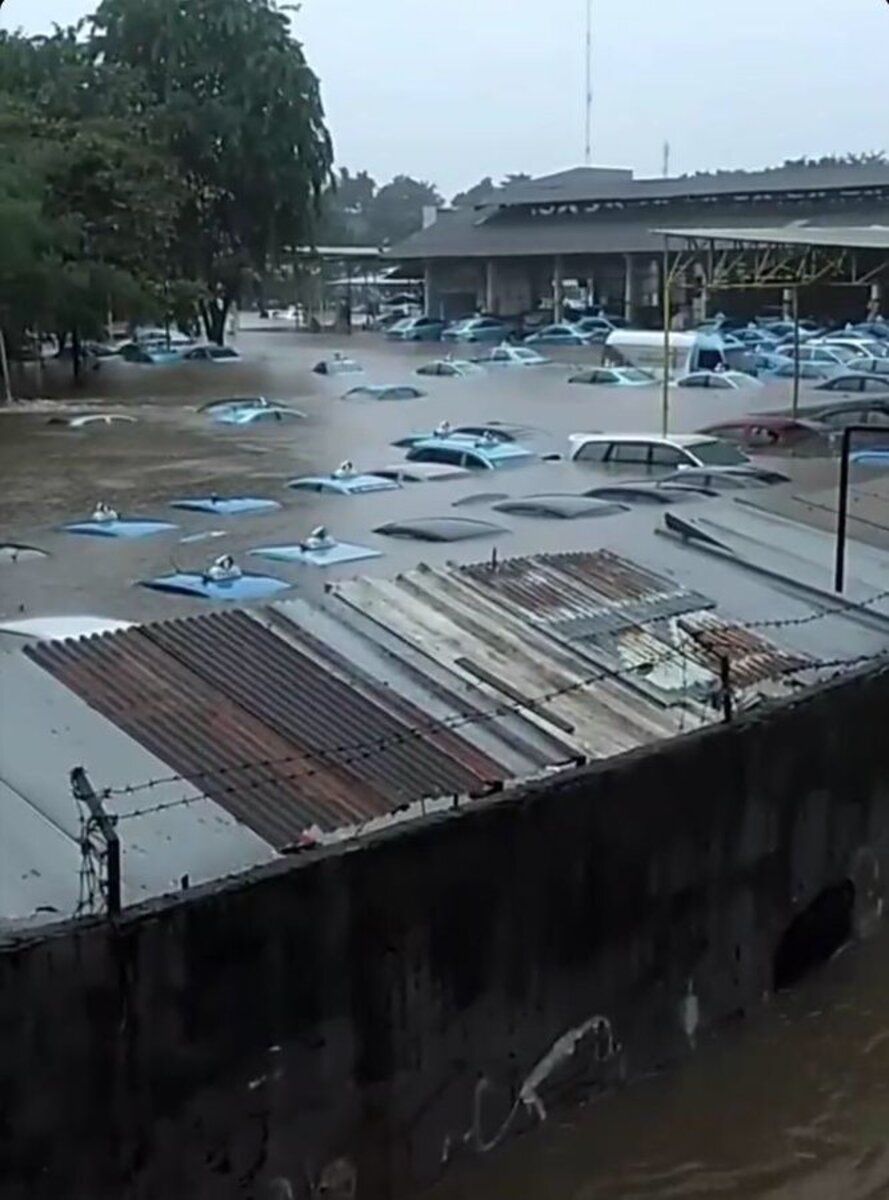 Banjir di Pool Taksi Bluebird Kramat Jati dan Puri Indah, Mobil Terendam Sampai Atap