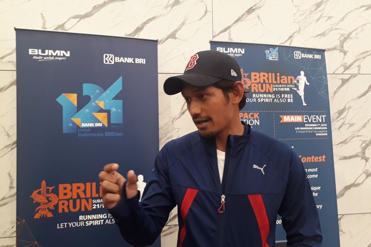Ibnu Jamil saat diwawancari usai konferensi pers BRIlian Run 2019 di BRIlian Center, Rabu (20/11/2019).