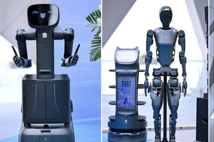 Ilustrasi robot di hotel China.