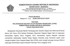 Kemenag Buka 5.815 Formasi CPNS 2019, Ini Rinciannya...