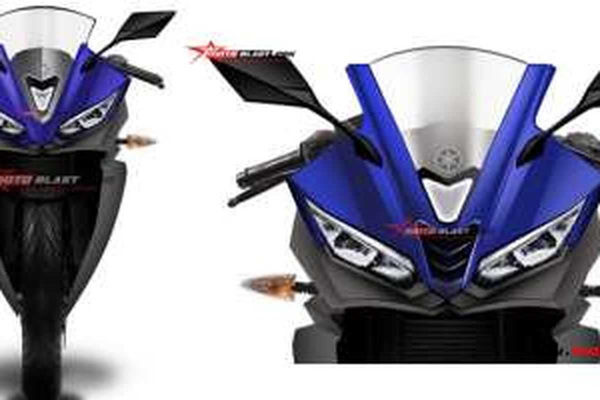 Rendering tampang depan Yamaha R15 generasi baru.