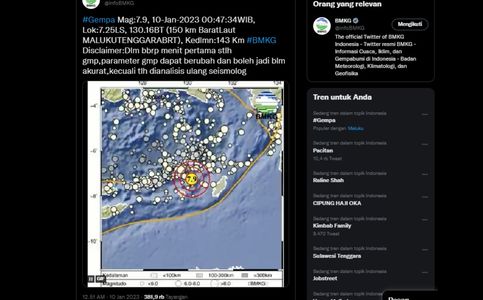 Strong Quake Rattles Islands, Damages Homes in Indonesia’s Maluku