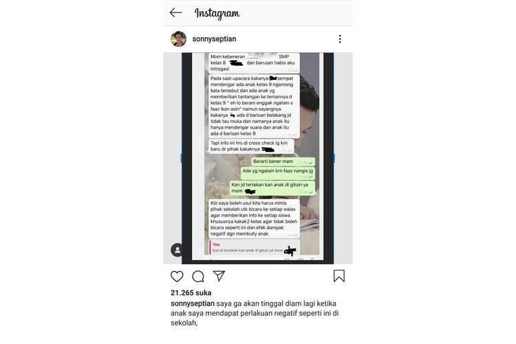 Tangkapan layar akun instagram @sonnyseptian.