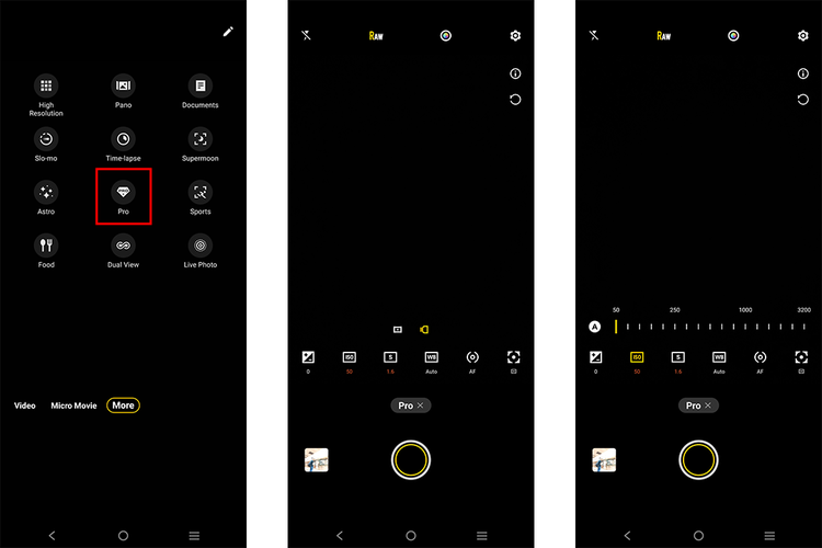 Cara mengaktifkan mode Pro di kamera Vivo V29