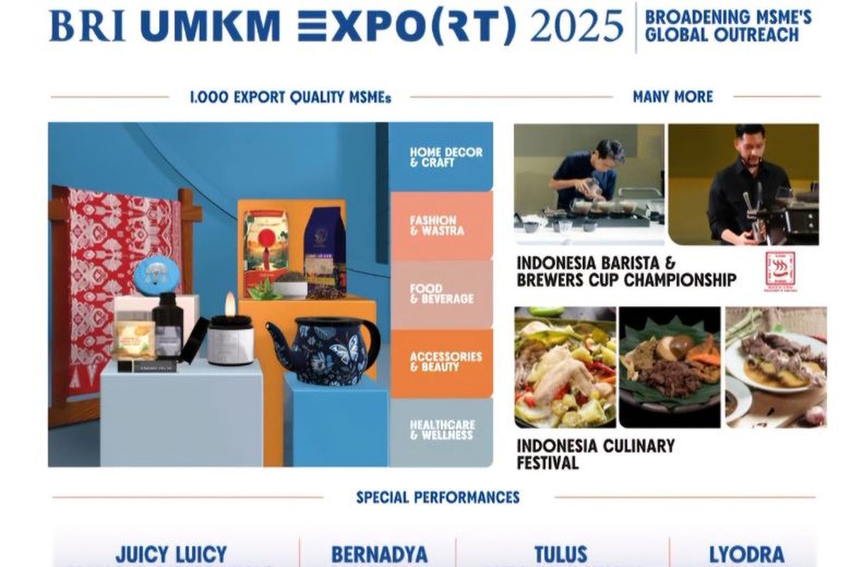 BRI UMKM EXPO (RT) 2025 kembali hadir dengan mengusung tema “Broadening MSME's Global Outreach” atau di ICE BSD City Tangerang pada 30 Januari sampai 2 Februari 2025. 