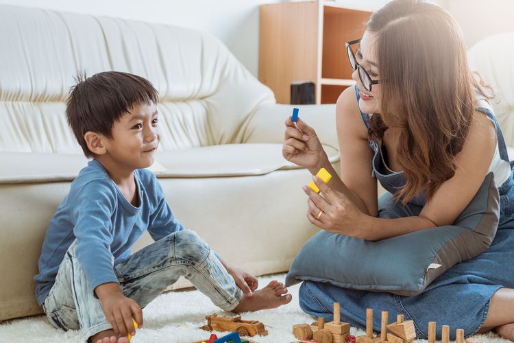 Ilustrasi ibu dan anak