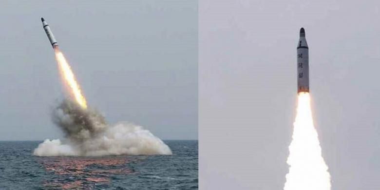 Rudal balistik yang ditembakkan dari kapal selam (SLBM).  