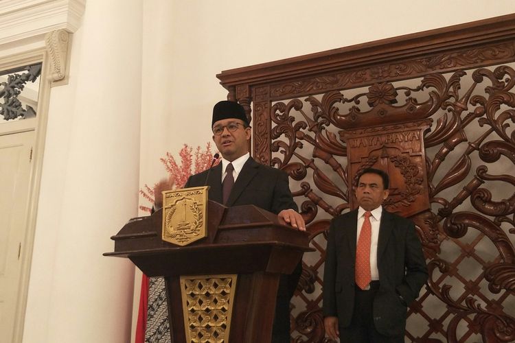 Gubernur DKI Jakarta Anies Baswedan di Balai Kota DKI Jakarta, Jalan Medan Merdeka Selatan, Rabu (8/1/2020).
