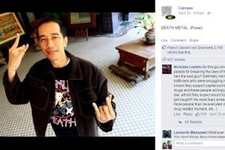 Sindiran band metal Carcass untuk Jokowi.