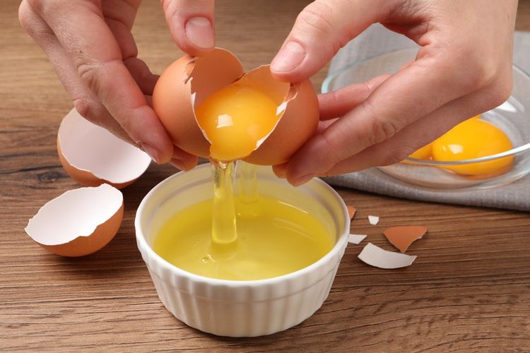 Ilustrasi putih telur. Putih telur memiliki profil nutrisi yang tinggi protein dan rendah kalori.