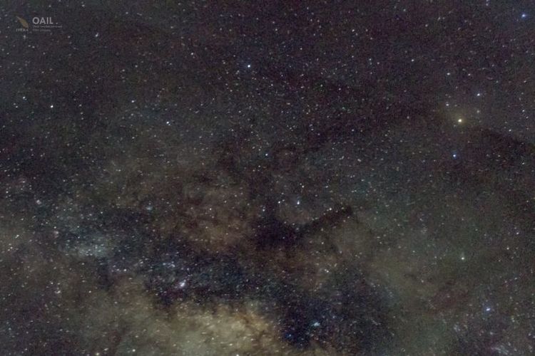 Gambar galaksi Bima Sakti yang diabadikan oleh Observatorium Astronomi Itera Lampung (OAIL) Institut Teknologi Sumatera (Itera) saat blackout pada 4-5 Juni 2024, di Bandarlampung. 