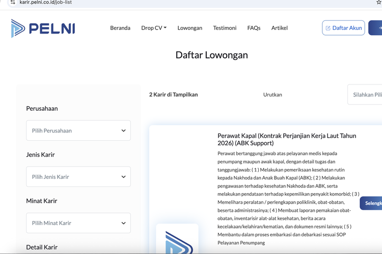 Lowongan Kerja PELNI 2026 Dibuka, Cek Posisi, Syarat, dan Cara Daftarnya