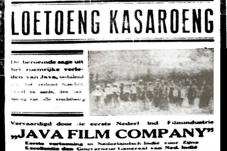 Film Lotoeng Kasaroeng (1926), film pertama yang diproduksi Indonesia.