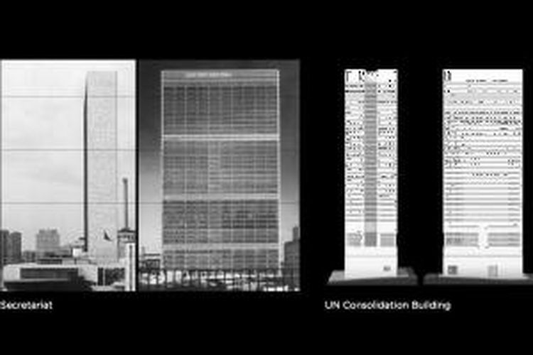 Gedung PBB yang dirancang arsitek berkebangsaan Jepang ini mengikuti bangunan eksisting, yakni Gedung Sekretariat PBB.