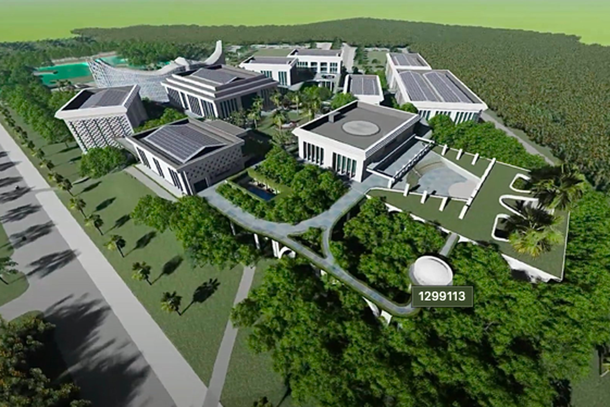 Pra-desain istana negara di ibu kota negara (IKN) baru, Kalimantan Timur, Karya Nyoman Nuarta.